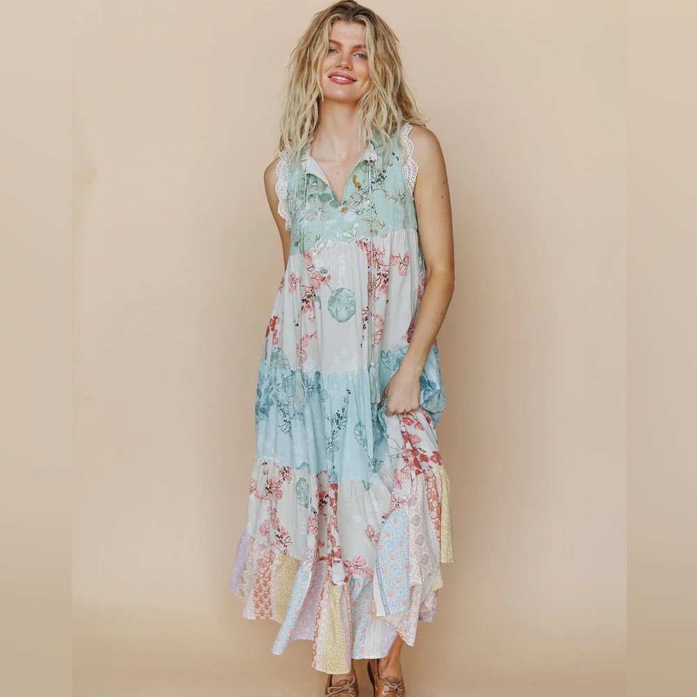 Henly Floral Maxi Dress Sleeveless